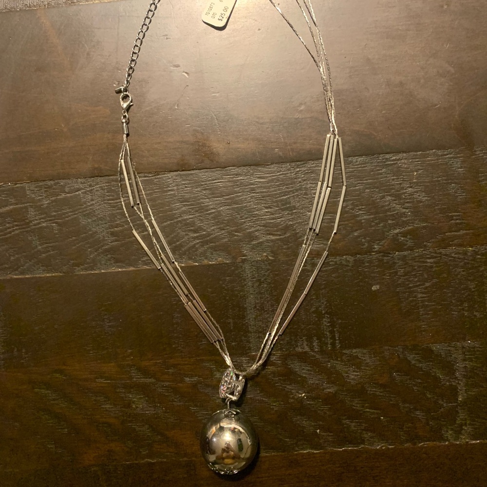 Simons Silver Necklace with Bold Pendant